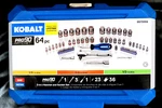 Kobalt 0573359 3-IN-1 Ratchet & Socket 64 Pc. Set Sae Mm Polished Chrome New. Fixed Price $54.99.
