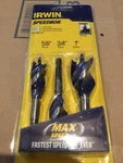 Irwin #1877241 Speedbor Pcs. Tri-flute Bit Set 5/8 ,3/4 & Brand New. Fixed Price $13.99.