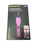 Greenworks Rechargeable Screwdriver W/ 27 Piece Bit Brand New (pink). Fixed Price $31.99.