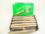 12 Wire Brushes Steel Bristles Handles Wooden Rust Paint Set. Fixed Price $27.99.