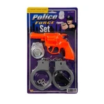 Forum Novelties - Police Force Set With Badge, Hand Cuffs, Whistle, Fake Gun. Fixed Price $13.60.