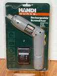 3.6V Handi Works Rechargeable Electric Screwdriver 220 Rpm, Model 9913. Fixed Price $31.99.
