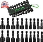 Swanlake 20PCS Power Nut Driver Set For Impact Drill, 1/4" Hex Head Bit. Fixed Price $12.98.