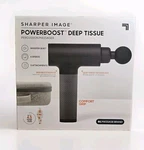 Sharper Image Powerboost Comfort Grip Deep Tissue Hand-held Percussion Massager. Fixed Price $78.99.
