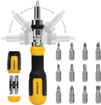 Sharden Ratcheting Multi Bit Screwdriver 13-IN-1 Tool Set, Flat Head/square/to. Fixed Price $29.50.