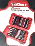 Screw Driver Bit Set With Case, 37 Piece Durable Heat-treated Steel Hyper Tough. Fixed Price $11.99.