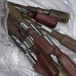 7 Piece Flat/slotted Screwdriver Set Wood Handle Brown Red Vintage. Fixed Price $22.00.