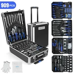 Tool Set Mechanics Kit 909 Pcs Wrenches Socket With Trolley Case Box Silver. Fixed Price $98.00.