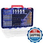 Workpro Drill Set, 120-PIECES Impact And Screwdriver. Fixed Price $49.86.