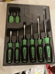 Snap On 8PC Soft Grip Screwdriver Set SGDX80BG. Fixed Price $120.00.