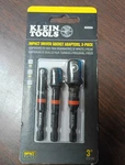 Klein Tools 65030A 3-PIECE Impact Driver Socket Adapters New Packaging. Fixed Price $14.99.