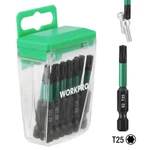 Workpro 12PCS T25 Torx Impact Screwdriver Bit Set 1/4" Hex-shank Star. Fixed Price $18.99.