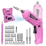 Pink Electric Screwdriver Set 3.6V Cordless Rechargeable Drill Bits 47 Pcs. Fixed Price $31.18.