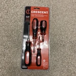 New Crescent 4 Piece Screwdriver Set Phillips Head, Tri-lobe Handles. Fixed Price $9.50.