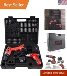 Stalwart 74-PIECE 12V Cordless Drill & 3.6V Screwdriver Set With Bits, Socket.... Fixed Price $84.20.