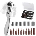 Cotouxker Mini Ratchet Screwdriver Set, Right Angle Silver. Fixed Price $14.20.