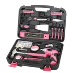 Beginners Home Tool Kit - Apollo 135 Piece Pink Set With Cordless Screwdriver. Fixed Price $51.99.