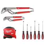 Milwaukee Ream Punch Straight Jaw Pliers Set Screwdriver Tape Measure Tool. Fixed Price $72.09.