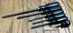 Snap On Tools 6PC Flat Blade Phillips Tip Screwdriver Set Black Slotted. Fixed Price $75.00.