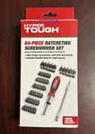 Hyper Tough TS90513N 64-PIECE High-torque Soft Grip Ratcheting Screwdriver Set. Fixed Price $27.95.