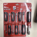 Milwaukee Nut Driver Set 7PC Hollow Shaft 48-22-2407 Square Hex Spline. Fixed Price $40.00.