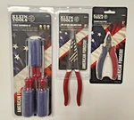 Klein American Forged Discontinued 3PC Screwdrivers, Longnose & Side Cutter New!. Fixed Price $139.99.