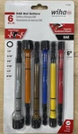 Wiha 70486 6-PIECE Color Coded Magnetic Nut Setter Sae Set, 1/4IN Hex Drive, 6"L. Fixed Price $29.65.