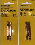 Lot Of Two 2-PACKS: Deckmate T-25 Star In. (50MM) Driver Bits = 4. Fixed Price $10.70.