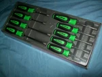 New Snap-on Torx T8 Thru T45 Screwdriver Set Green Instinct Soft Grip SGDTX90BG. Fixed Price $192.99.