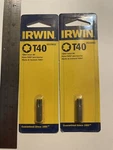 Irwin Steel T40 Torx Insert Bit 1" 3513361C Lot Of 2 Factory Sealed. Fixed Price $11.99.
