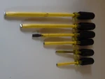 Of 6 Crescent Cushion Grip Flat Slotted Screw Drivers With Insulated Sleeves. Fixed Price $44.00.