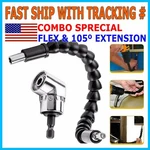 Right Angle Drill Adapter Flexible Shaft Extension Bits & Screwdriver Hold 1/4". Fixed Price $6.95.
