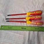 Penggong 3PC Insulated Screwdriver Set No 9703 6X150MM Flat Head Red Yellow. Fixed Price $19.99.