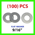 (qty 100) 9/16" X 5/32" Od Sae Flat Washer Steel Low Carbon Fabory. Fixed Price $19.88.