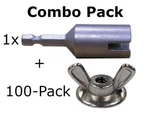 The Hillman Group Combo 707319 Xl Washer Wing Nut 100-PACK +1 Driver. Fixed Price $34.99.