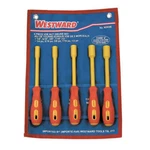 Westward 5-PIECE Vde Nut Driver Set! Insulated 1000V Hand Socket Wrench Sae. Fixed Price $65.24.