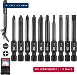 Workpro 10PCS Slotted Phillips Screwdriver Bit Set, Cnc Machined S2 Steel Magnet. Fixed Price $16.98.