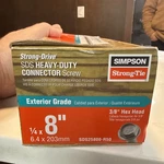 Simpson Strong-tie SDS25800-R50 Structural Wood Screw 1/4"X 8" New In Box. Fixed Price $78.99.