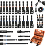 35 Pcs Magnetic Nut Driver Set, Impact Drill Bit 1/4" Hex Shank, Sae & Me. Fixed Price $55.09.