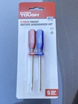 Hyper Tough 2-PC Pocket Acetate Screwdriver Set Slotted Phillips Rust-resistant. Fixed Price $9.94.