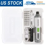 Workpro 4V Electric Screwdriver, Rechargeable Cordless Set W/35 Bits. Fixed Price $20.99.