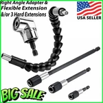 Right Angle Drill Adapter Flexible Bits 1/4" Hex Shank Hard Extensions. Fixed Price $7.99.