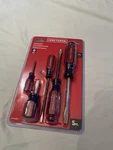 Craftsman 5PC Screwdriver Set CMHT65032 Sae Alloy Steel Red Clear Phillips Flat. Fixed Price $18.99.