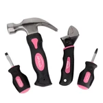 Apollo Stubby Tool Set 4 Piece Pink Hammer Screwdrivers Adjustable Wrench Home. Fixed Price $24.86.
