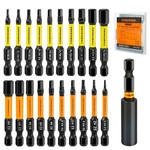 Comoware 21PCS Allen Wrench Drill Bits (metric&sae), S2 Steel 1/4" Hex(h). Fixed Price $20.97.