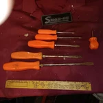 Snap On Orange Handle SCREWDRIVERS(4) OTHERS(2). Fixed Price $49.95.
