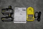 Ryobi One+ 18V Lithium-ion Starter Kit W/ (1) 2AH & 4AH Hp Battery Charger. Fixed Price $72.00.