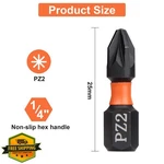 Baidets Pro PZ2 Bit Set 20PCS 25MM 1/4" Hex Shank Pozi Screwdriver. Fixed Price $20.00.