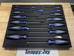 Snap-on Tools Usa New Power Blue 16PC Soft Grip Screwdriver Foam Set SGDX160BFMB. Fixed Price $599.95.