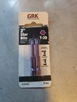 Lot Of Grk T-20, 2-IN. Purple Steel Star Bits, Two 2-PACKS = 187435. Fixed Price $5.70.